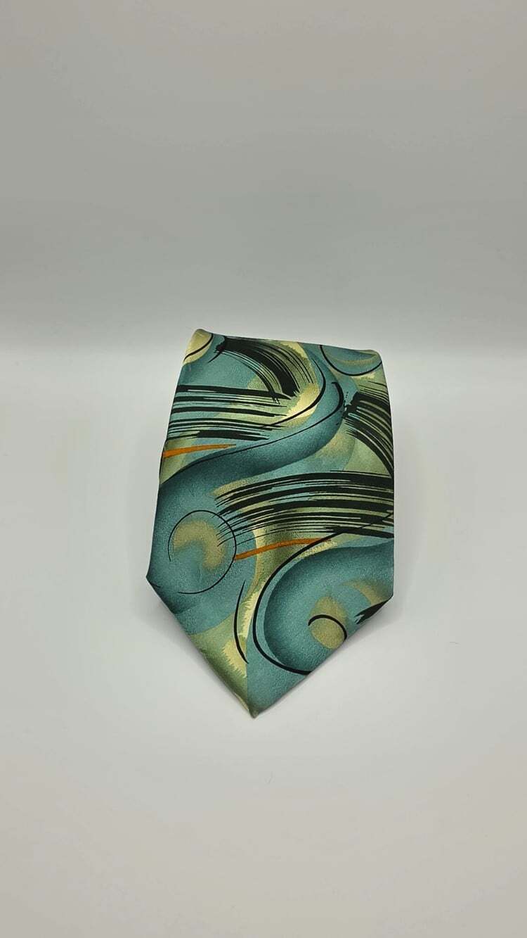 Jerry J Garcia 100% Silk Tie Duckworm Collection 46 green Necktie - Picture 3 of 8
